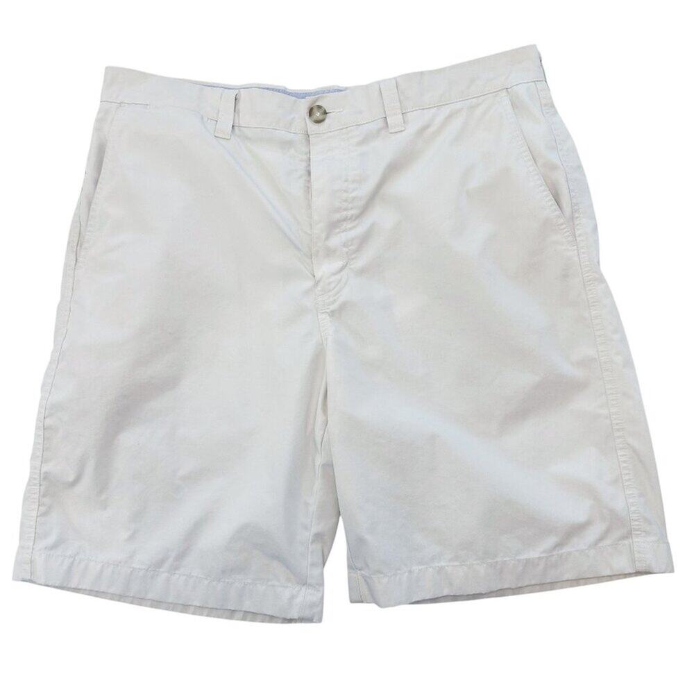 LL BEAN Natural Fit Flat Front Chino Shorts Size 34